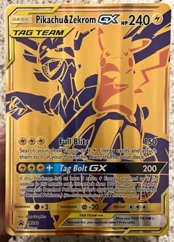 Pokemon TCG ~ Pikachu & Zekrom GX Tag Team Black Star Promo JUMBO SM248 NIM - Image 4