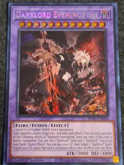 Yu-Gi-Oh! Darklord Eveningstar BPRO-EN036 Secret Rare 1st Ed In Hand - Image 1