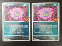 SPIRITOMB 087/13 (x2), REVERSE HOLO, STAMPED POKEWEEN PROMO, POKEMON CARDS (LP) - Image 1