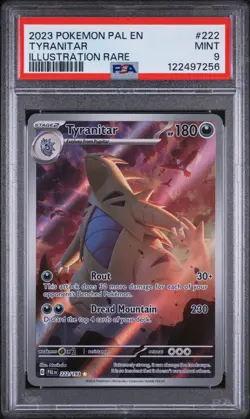 Pokemon TCG Tyranitar Holo Card Scarlet & Violet Paldea Evolved 222/193 PSA 9 - Image 1