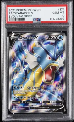 2021 POKEMON SWORD & SHIELD EVOLVING SKIES #171 FULL ART/GYARADOS V PSA 10 - Image 1