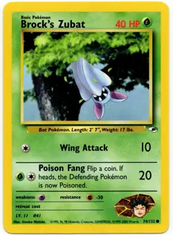Pokemon - Gym Heroes Brock's Zubat 74/132 LP - Image 1