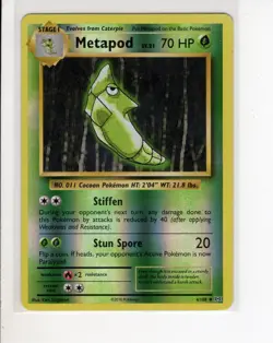 METAPOD XY EVOLUTIONS SET REVERSE HOLO-FOIL POKEMON CARD 4/108 NM/M - Image 1