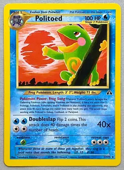 Pokemon Politoed #27/75 Non-Holo Rare - 2001 Unlimited Neo Discovery - NM to MT! - Image 1