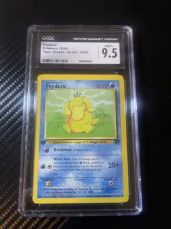 2000 Pokemon Team Rocket 1st Edition Psyduck #65 CGC Graded 9.5 Gem Mint - Image 1