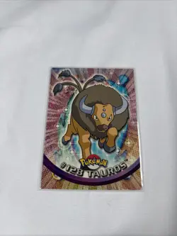 2000 Topps Pokemon TV Series Blue Logo #123 Tauros Non Holo - Image 1