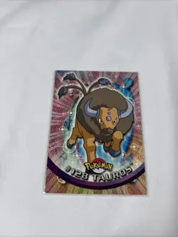 2000 Topps Pokemon TV Series Blue Logo #123 Tauros Non Holo - Image 1