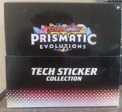 Pokemon TCG Prismatic Evolutions Tech Sticker Sealed Case of 12 - Image 2