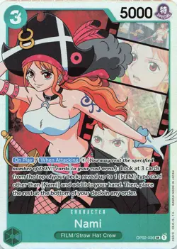 ONE PIECE Nami #OP02-036 Foil Paramount War NM - Image 1