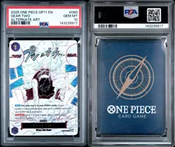 2025 ONE PIECE OP11-A FIST OF DIVINE SPEED ALTERNATE ART #080 GEAR TWO PSA 10 - Image 1