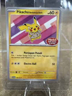 Pikachu Batik 190/SV-P Indonesia Journey Promo Indonesian Pokemon Card SEALED - Image 1