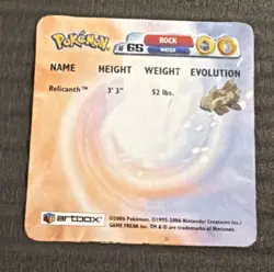Pokemon Artbox Relicanth Card - Image 2