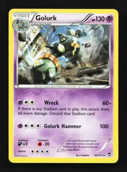 Golurk 43/111 LP Furious Fists English Pokemon Card TCG - Image 1