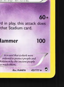 Golurk 43/111 LP Furious Fists English Pokemon Card TCG - Image 3