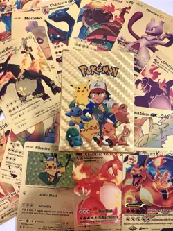 55pcs Pokemon Fan Art Foil GOLD PACK CARDS TCG GX Vmax GX Card NEW - Image 1