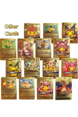 55pcs Pokemon Fan Art Foil GOLD PACK CARDS TCG GX Vmax GX Card NEW - Image 4