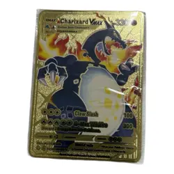 Pokemon Charizard VMAX Gold Metal Card Collectible Gift Display - Image 1