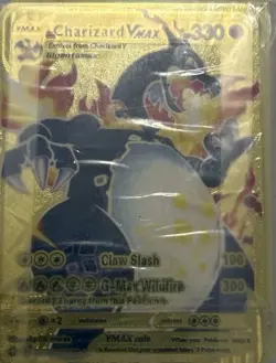 Pokemon Charizard VMAX Gold Metal Card Collectible Gift Display - Image 4