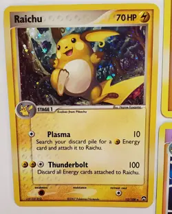 Pokemon Raichu Holo and Reverse Holo Lot of 3 Cards 12/108 15/123 2007 TCG - Image 2