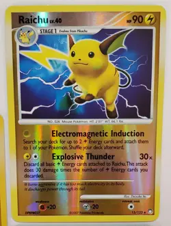 Pokemon Raichu Holo and Reverse Holo Lot of 3 Cards 12/108 15/123 2007 TCG - Image 3