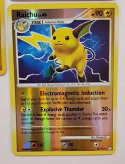 Pokemon Raichu Holo and Reverse Holo Lot of 3 Cards 12/108 15/123 2007 TCG - Image 4