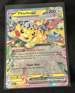 Pokemon TCG: 2024 Surging Sparks Ultra Rare Pikachu EX (057/191) Pack Fresh - Image 1