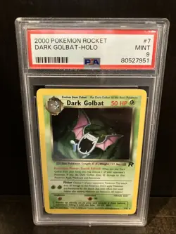 2000 Pokemon Dark Golbat 7/82 Team Rocket Holo PSA Mint 9 Wizards Of The Coast - Image 1