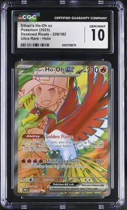 Ethan's Ho-Oh EX *CGC 10* Ultra Rare *Destined Rivals* #209 *2025* Pokemon - Image 1