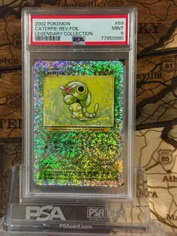 Pokemon Caterpie Legendary Collection 69/110 Reverse Holo Foil 2002 PSA 9 - Image 1
