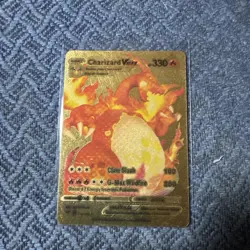 Pokemon Golden Foil Metal Charizard Vmax fan art - Image 1