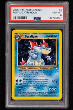 2000 Pokemon Feraligatr Holo #4/111 Neo Genesis PSA 8 - Image 1