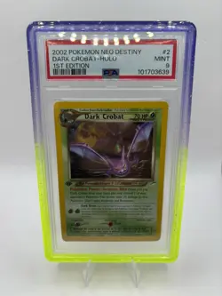 2002 Pokemon Neo Destiny Dark Crobat 1st Edition Holo 2/105 PSA 9 - Image 1
