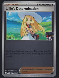 Pokemon TCG Lillie's Determination 119/132 STAFF Stamped Mega Evolution Promo En - Image 1