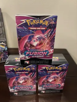 Fusion Strike Build and Battle Box Pokemon TCG Factory Sealed Lot x3 - Image 1