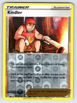 Kindler 143/172 2022 Brilliant Stars Pokemon Card TCG Reverse Holo Trainer - Nm - Image 1