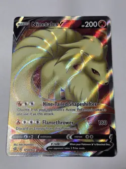Ninetales V 177/192 Rebel Clash NM Full Art Ultra Rare Pokemon Card - Image 1