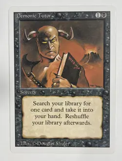 Demonic Tutor Revised LP Light Play MTG Magic The Gathering B-4 - Image 1