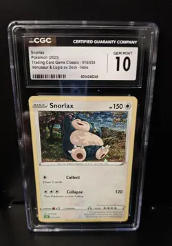 Pokemon Snorlax CGC Gem Mint #10 Card 016/034 Venusaur & Lugia Deck Holo - Image 1