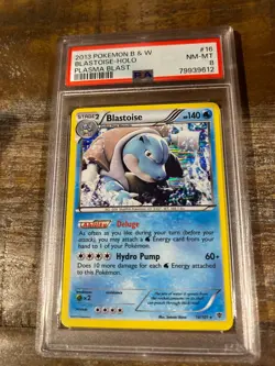 POKEMON 2013 B & W Plasma Blast BLASTOISE Holo #16 PSA 8 RARE - Image 1