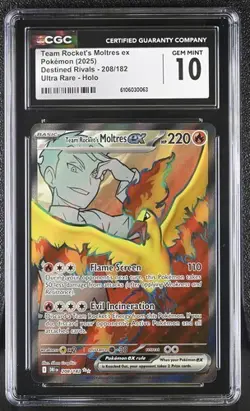 Team Rocket's Moltres EX *CGC 10* Ultra Rare *Destined Rivals* #208*2025*Pokemon - Image 1