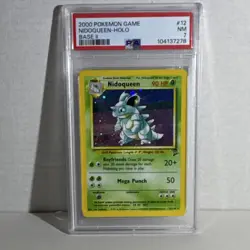 Pokemon Nidoqueen Base Set 2 12/130 Holo Rare English 2000 PSA 7 - Image 1