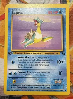 Lapras 25/62 Fossil 1st Edition Non-Holo Vintage WOTC Pokemon Card - See Photos - Image 1