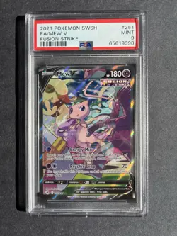 Pokemon TCG Mew V Fusion Strike Full Art Holo Ultra Rare #251/264 PSA 9 2021 - Image 1