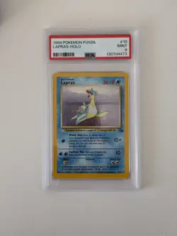 WOTC Pokemon Fossil Unlimited Lapras 10/62 Holo Rare PSA 9 MINT - Image 1