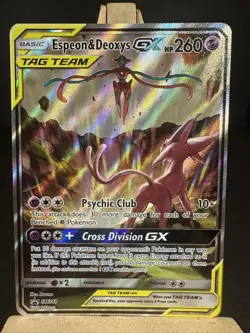 Pokemon Espeon & Deoxys GX TAG TEAM Promo Holo SM240 Unified Minds - Image 1