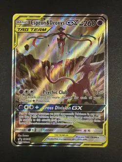 Pokemon Espeon & Deoxys GX TAG TEAM Promo Holo SM240 Unified Minds - Image 2
