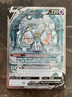 Pokemon Crown Zenith - NM OFF CENTER - ZACIAN V - GALARIAN GALLERY GG48/GG70 NM - Image 1