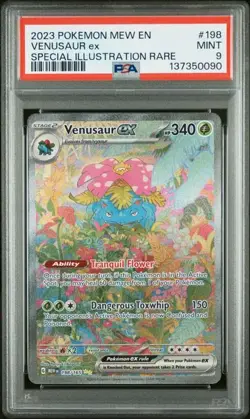 PSA 9 MINT Venusaur ex 198/165 Sv: Scarlet & Violet 151 Holo Pokemon 2023 - Image 1