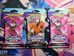 Pokemon TCG: Sword & Shield Chilling Reign Sleeved Booster Set 3x New Sealed - Image 1
