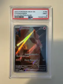 Pokemon Charmander 168/165 Scarlet & Violet 151 Illustration Rare Holo PSA 9 - Image 1
